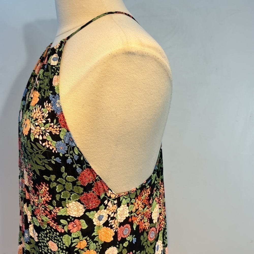 Zara floral skinny strap flowy dress size large - Picture 7 of 9
